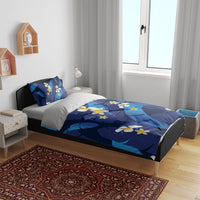 Teal Purple Banana Leaf Hawaii Bedding Set Lau Maia Plumeria Tropical Summer Vibes LT14 - Polynesian Pride