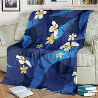 Teal Purple Banana Leaf Hawaii Blanket Lau Maia Plumeria Tropical Summer Vibes LT14 - Polynesian Pride