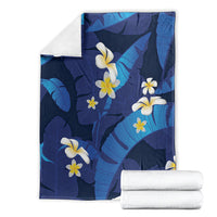 Teal Purple Banana Leaf Hawaii Blanket Lau Maia Plumeria Tropical Summer Vibes LT14 - Polynesian Pride