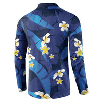 Teal Purple Banana Leaf Hawaii Button Sweatshirt Lau Maia Plumeria Tropical Summer Vibes LT14 - Polynesian Pride