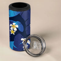 Teal Purple Banana Leaf Hawaii 4 in 1 Can Cooler Tumbler Lau Maia Plumeria Tropical Summer Vibes LT14 - Polynesian Pride