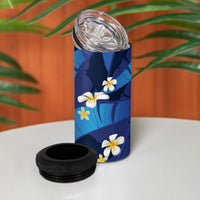 Teal Purple Banana Leaf Hawaii 4 in 1 Can Cooler Tumbler Lau Maia Plumeria Tropical Summer Vibes LT14 - Polynesian Pride