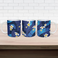 Teal Purple Banana Leaf Hawaii Ceramic Mug Lau Maia Plumeria Tropical Summer Vibes LT14 - Polynesian Pride