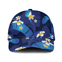 Teal Purple Banana Leaf Hawaii Classic Cap Lau Maia Plumeria Tropical Summer Vibes LT14 Universal Fit Teal Purple - Polynesian Pride