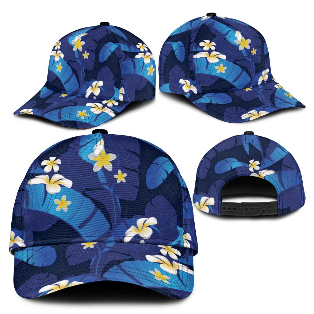 Teal Purple Banana Leaf Hawaii Classic Cap Lau Maia Plumeria Tropical Summer Vibes LT14 - Polynesian Pride