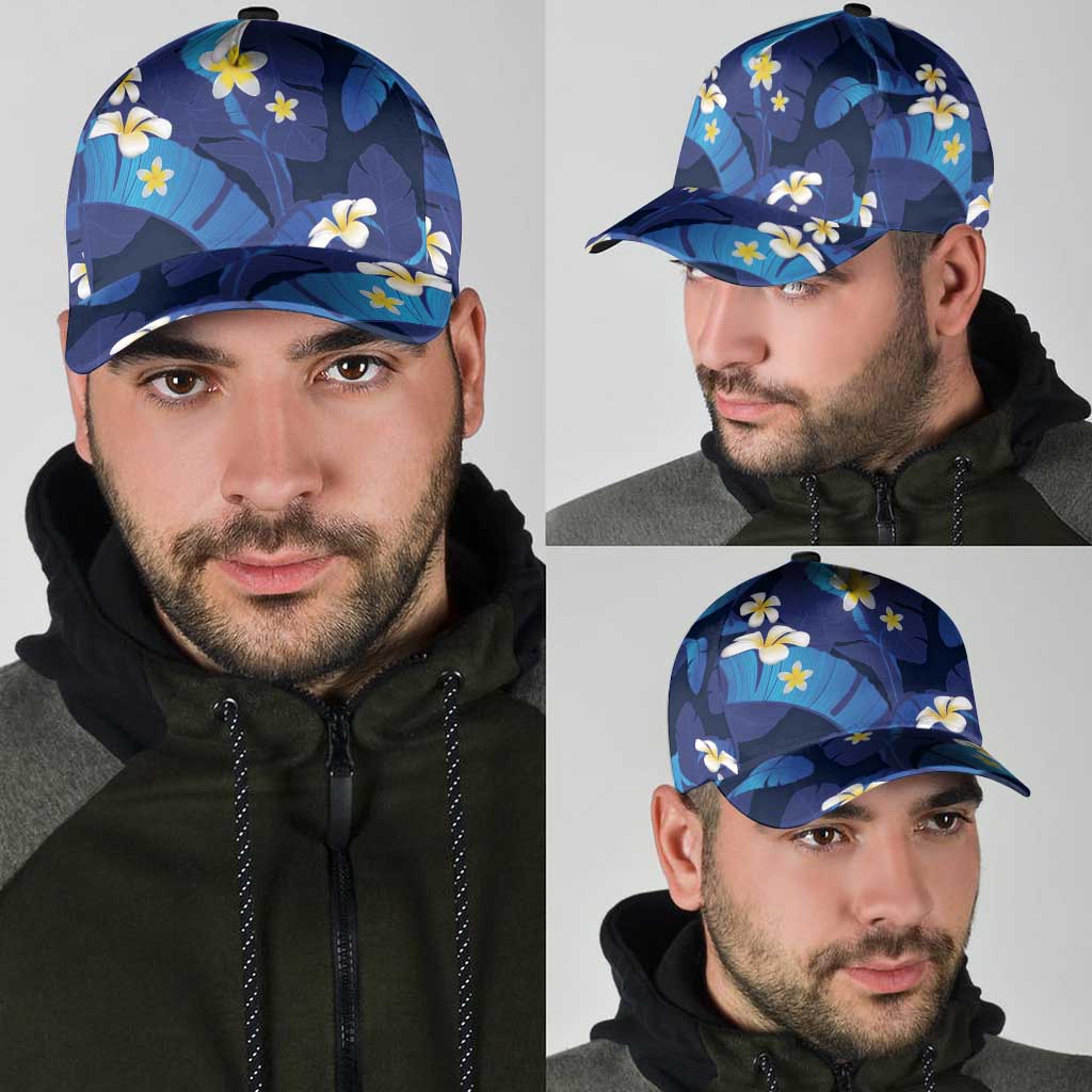 Teal Purple Banana Leaf Hawaii Classic Cap Lau Maia Plumeria Tropical Summer Vibes LT14 - Polynesian Pride