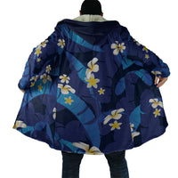Teal Purple Banana Leaf Hawaii Cloak Lau Maia Plumeria Tropical Summer Vibes LT14 - Polynesian Pride
