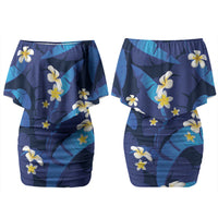 Teal Purple Banana Leaf Hawaii Couples Matching Off Shoulder Short Dress and Long Sleeve Button Shirt Lau Maia Plumeria Tropical Summer Vibes LT14 - Polynesian Pride