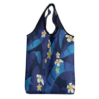 Teal Purple Banana Leaf Hawaii Grocery Bag Lau Maia Plumeria Tropical Summer Vibes LT14 - Polynesian Pride