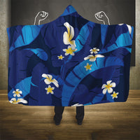 Teal Purple Banana Leaf Hawaii Hooded Blanket Lau Maia Plumeria Tropical Summer Vibes LT14 - Polynesian Pride