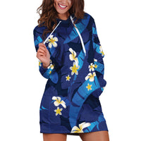 Teal Purple Banana Leaf Hawaii Hoodie Dress Lau Maia Plumeria Tropical Summer Vibes LT14 Teal Purple - Polynesian Pride