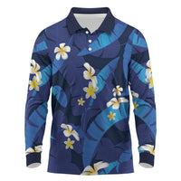 Teal Purple Banana Leaf Hawaii Long Sleeve Polo Shirt Lau Maia Plumeria Tropical Summer Vibes LT14 Teal Purple - Polynesian Pride