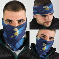 Teal Purple Banana Leaf Hawaii Neck Gaiter Lau Maia Plumeria Tropical Summer Vibes LT14 - Polynesian Pride