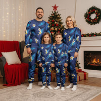Teal Purple Banana Leaf Hawaii Christmas Pajama Set Lau Maia Plumeria Tropical Summer Vibes