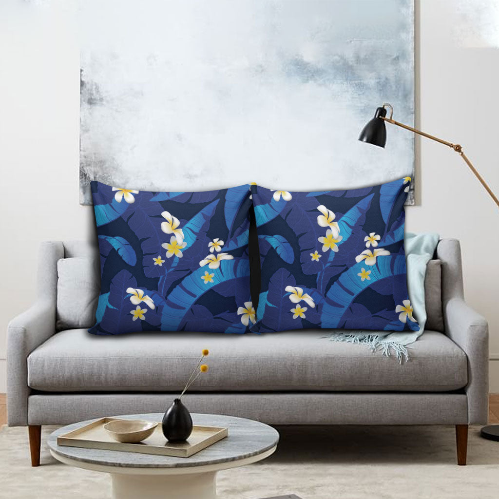 Teal Purple Banana Leaf Hawaii Pillow Cover Lau Maia Plumeria Tropical Summer Vibes LT14 - Polynesian Pride