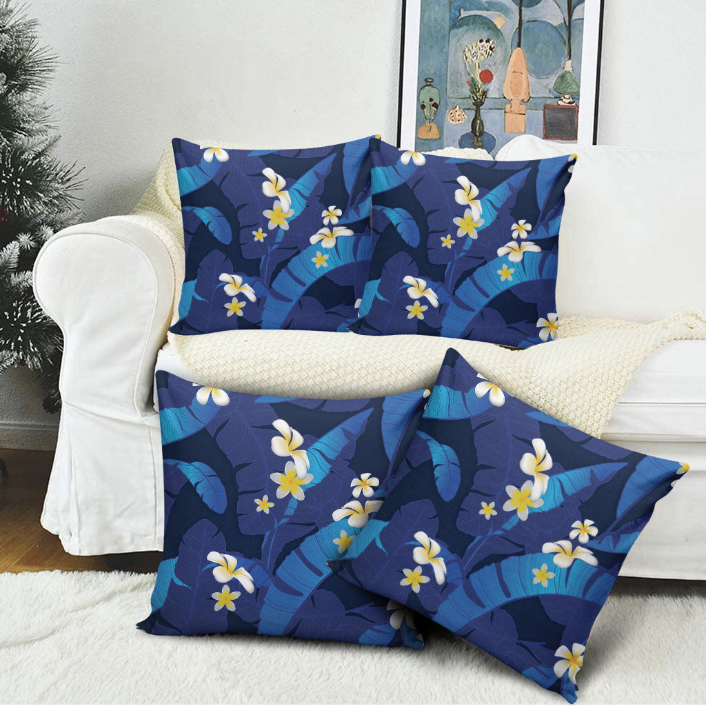 Teal Purple Banana Leaf Hawaii Pillow Cover Lau Maia Plumeria Tropical Summer Vibes LT14 - Polynesian Pride