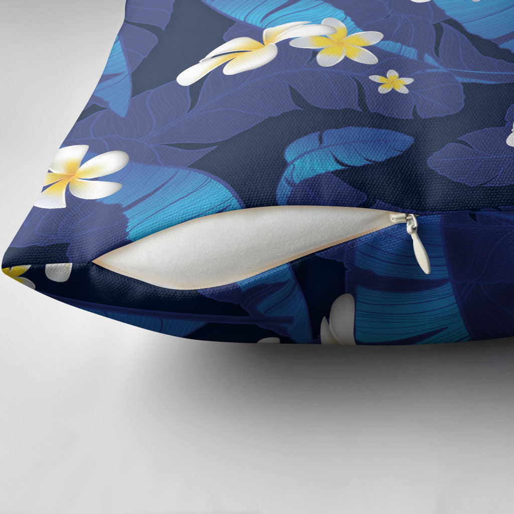Teal Purple Banana Leaf Hawaii Pillow Cover Lau Maia Plumeria Tropical Summer Vibes LT14 - Polynesian Pride