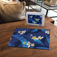 Teal Purple Banana Leaf Hawaii Puzzle Lau Maia Plumeria Tropical Summer Vibes LT14 - Polynesian Pride
