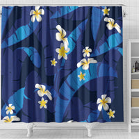 Teal Purple Banana Leaf Hawaii Shower Curtain Lau Maia Plumeria Tropical Summer Vibes LT14 - Polynesian Pride