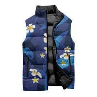 Teal Purple Banana Leaf Hawaii Sleeveless Puffer Jacket Lau Maia Plumeria Tropical Summer Vibes LT14 - Polynesian Pride