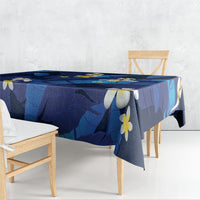 Teal Purple Banana Leaf Hawaii Tablecloth Lau Maia Plumeria Tropical Summer Vibes LT14 - Polynesian Pride