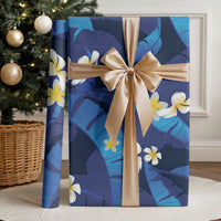 Teal Purple Banana Leaf Hawaii Wrapping Paper Lau Maia Plumeria Tropical Summer Vibes LT14 - Polynesian Pride