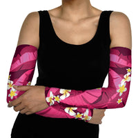 Pink Banana Leaf Hawaii Arm Sleeves Lau Maia Plumeria Tropical Summer Vibes LT14 - Polynesian Pride