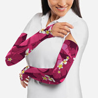 Pink Banana Leaf Hawaii Arm Sleeves Lau Maia Plumeria Tropical Summer Vibes LT14 - Polynesian Pride