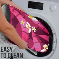 Pink Banana Leaf Hawaii Bathroom Set Lau Maia Plumeria Tropical Summer Vibes LT14 - Polynesian Pride