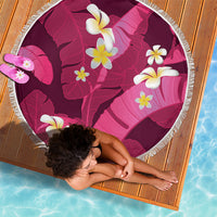 Pink Banana Leaf Hawaii Beach Blanket Lau Maia Plumeria Tropical Summer Vibes LT14 - Polynesian Pride