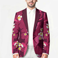 Pink Banana Leaf Hawaii Blazer Lau Maia Plumeria Tropical Summer Vibes LT14 - Polynesian Pride