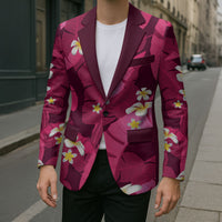 Pink Banana Leaf Hawaii Blazer Lau Maia Plumeria Tropical Summer Vibes LT14 - Polynesian Pride