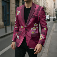 Pink Banana Leaf Hawaii Blazer Lau Maia Plumeria Tropical Summer Vibes LT14 - Polynesian Pride