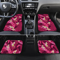 Pink Banana Leaf Hawaii Car Mats Lau Maia Plumeria Tropical Summer Vibes LT14 Set 4pcs Pink - Polynesian Pride
