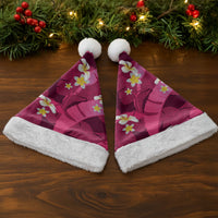 Pink Banana Leaf Hawaii Christmas Santa Hat Lau Maia Plumeria Tropical Summer Vibes