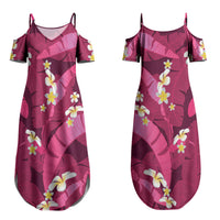 Pink Banana Leaf Hawaii Couples Matching Summer Maxi Dress and Hawaiian Shirt Lau Maia Plumeria Tropical Summer Vibes LT14 - Polynesian Pride