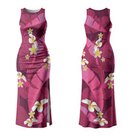 Pink Banana Leaf Hawaii Couples Matching Tank Maxi Dress and Long Sleeve Button Shirt Lau Maia Plumeria Tropical Summer Vibes LT14 - Polynesian Pride