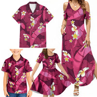 Pink Banana Leaf Hawaii Family Matching Summer Maxi Dress and Hawaiian Shirt Lau Maia Plumeria Tropical Summer Vibes LT14 - Polynesian Pride
