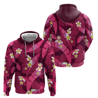 Pink Banana Leaf Hawaii Hoodie Lau Maia Plumeria Tropical Summer Vibes LT14 - Polynesian Pride
