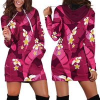 Pink Banana Leaf Hawaii Hoodie Dress Lau Maia Plumeria Tropical Summer Vibes LT14 - Polynesian Pride