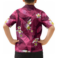 Pink Banana Leaf Hawaii Kid Hawaiian Shirt Lau Maia Plumeria Tropical Summer Vibes LT14 - Polynesian Pride