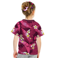 Pink Banana Leaf Hawaii Kid T Shirt Lau Maia Plumeria Tropical Summer Vibes LT14 - Polynesian Pride