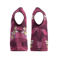 Pink Banana Leaf Hawaii Christmas Knitted V-Neck Vest Lau Maia Plumeria Tropical Summer Vibes