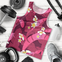 Pink Banana Leaf Hawaii Men Tank Top Lau Maia Plumeria Tropical Summer Vibes LT14 - Polynesian Pride