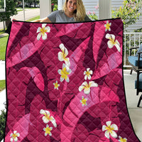 Pink Banana Leaf Hawaii Quilt Lau Maia Plumeria Tropical Summer Vibes LT14 Pink - Polynesian Pride