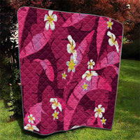 Pink Banana Leaf Hawaii Quilt Lau Maia Plumeria Tropical Summer Vibes LT14 - Polynesian Pride