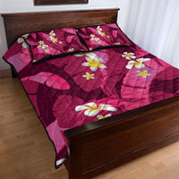 Pink Banana Leaf Hawaii Quilt Bed Set Lau Maia Plumeria Tropical Summer Vibes LT14 - Polynesian Pride