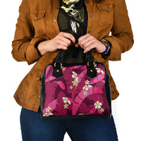 Pink Banana Leaf Hawaii Shoulder Handbag Lau Maia Plumeria Tropical Summer Vibes LT14 - Polynesian Pride