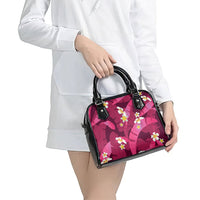 Pink Banana Leaf Hawaii Shoulder Handbag Lau Maia Plumeria Tropical Summer Vibes LT14 - Polynesian Pride