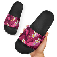 Pink Banana Leaf Hawaii Slide Sandals Lau Maia Plumeria Tropical Summer Vibes LT14 - Polynesian Pride